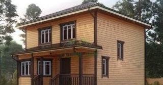 Двухэтажный дом из бруса в Апатитах от Строй-Птт - строительство от 137488 руб.
