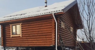 Баня из оцилиндрованного бревна под ключ в Апатитах - от 137488 рублей
